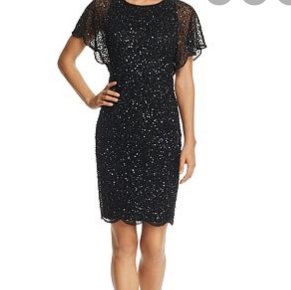 Adrianna Papell |Flutter Sleeve Beaded Dress - Picture 2 of 9